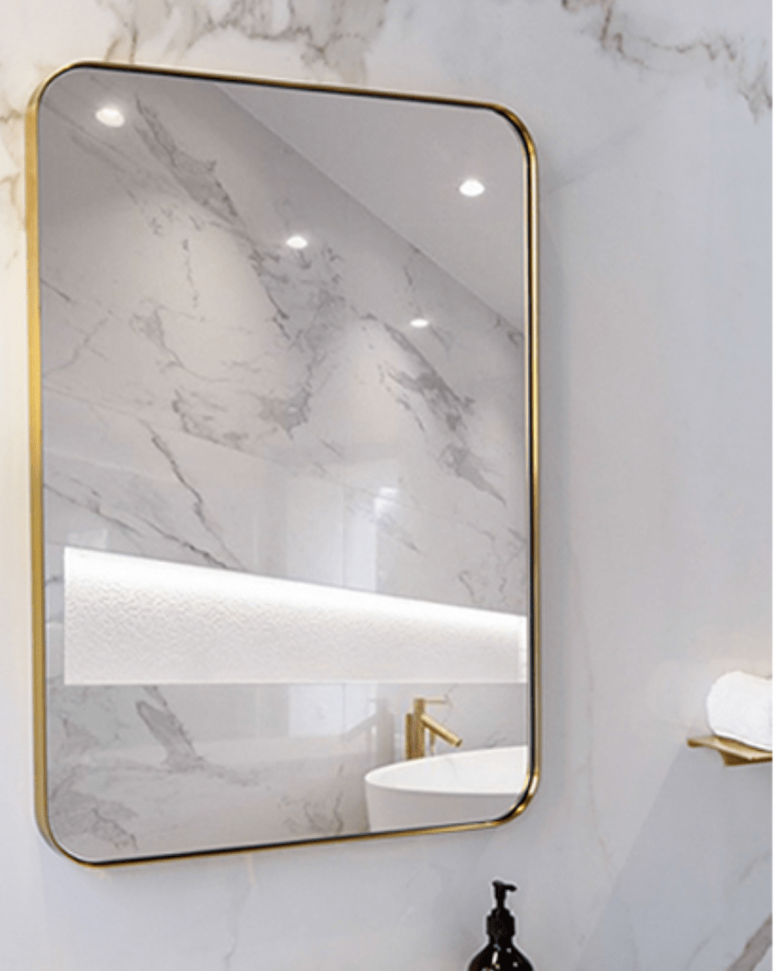 Rectilinear Stainless Steel Frame Mirror
